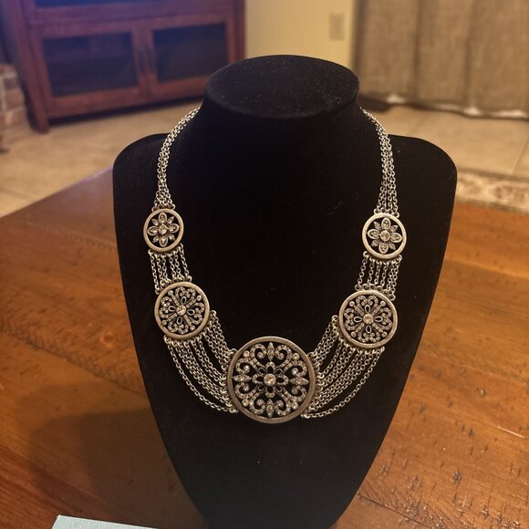 touchstone crystal by swarovski Necklace Silver Tone Angelique - Picture 2 of 6